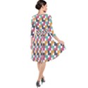 Abstract Geometric Quarter Sleeve Waist Band Dress View2