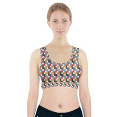 Abstract Geometric Sports Bra With Pocket