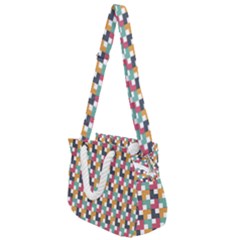 Abstract Geometric Rope Handles Shoulder Strap Bag