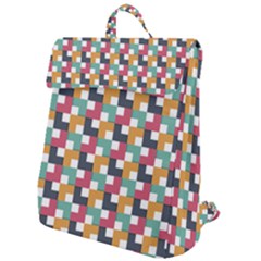 Abstract Geometric Flap Top Backpack