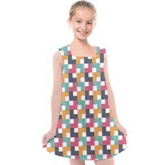 Abstract Geometric Kids  Cross Back Dress