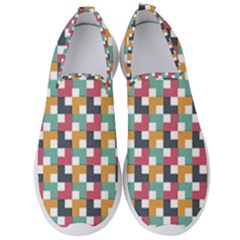 Abstract Geometric Men s Slip On Sneakers