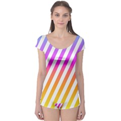 Abstract Lines Mockup Oblique Boyleg Leotard 