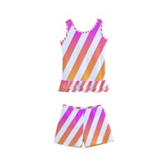 Abstract Lines Mockup Oblique Kids  Boyleg Swimsuit