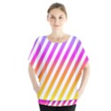 Abstract Lines Mockup Oblique Batwing Chiffon Blouse View1