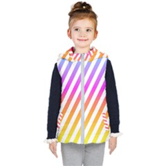 Abstract Lines Mockup Oblique Kids  Hooded Puffer Vest