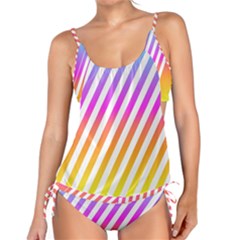 Abstract Lines Mockup Oblique Tankini Set