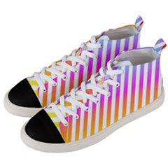 Abstract Lines Mockup Oblique Men s Mid-top Canvas Sneakers by HermanTelo