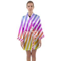 Abstract Lines Mockup Oblique Long Sleeve Kimono Robe