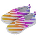 Abstract Lines Mockup Oblique Kids  Velcro No Lace Shoes View2