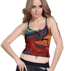 Abstract Art Pattern Spaghetti Strap Bra Top