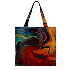 Abstract Art Pattern Zipper Grocery Tote Bag