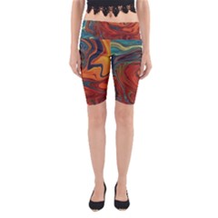 Abstract Art Pattern Yoga Cropped Leggings by HermanTelo