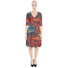 Abstract Art Pattern Wrap Up Cocktail Dress