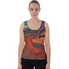 Abstract Art Pattern Velvet Tank Top