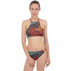 Abstract Art Pattern Racer Front Bikini Set