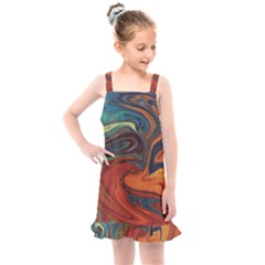 Abstract Art Pattern Kids  Overall Dress