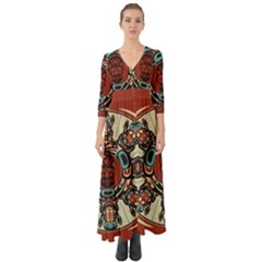 Grateful Dead Pacific Northwest Cover Button Up Boho Maxi Dress