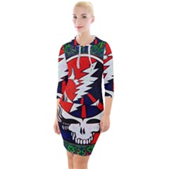 Grateful Dead Quarter Sleeve Hood Bodycon Dress by Sapixe