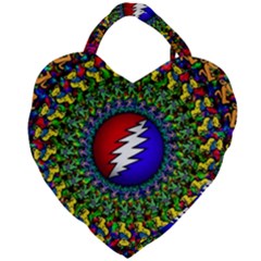 Grateful Dead Giant Heart Shaped Tote by Sapixe