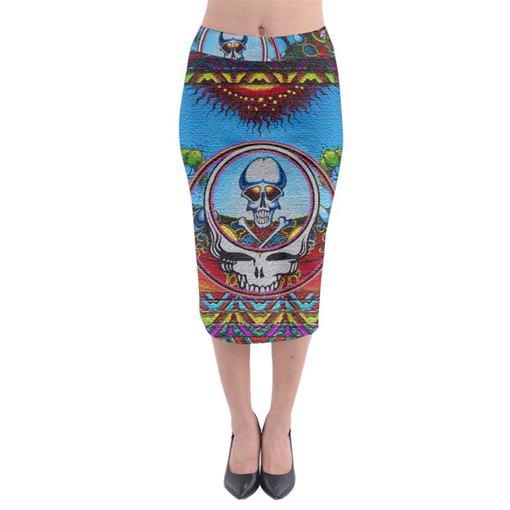 Grateful Dead Wallpapers Midi Pencil Skirt