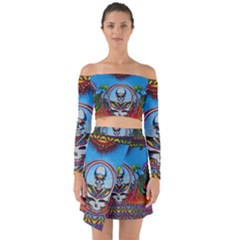 Grateful Dead Wallpapers Off Shoulder Top With Skirt Set by Sapixe