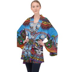 Grateful Dead Wallpapers Velvet Kimono Robe by Sapixe