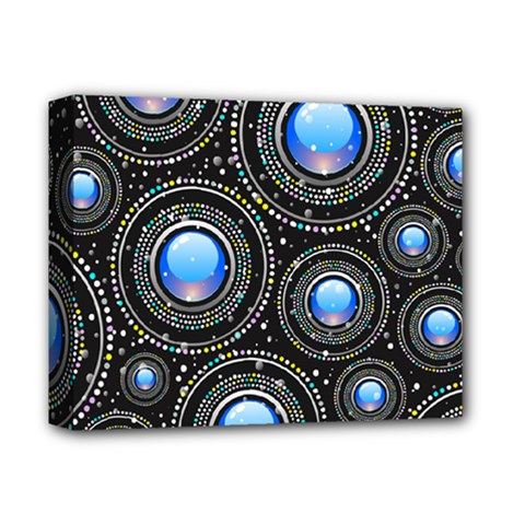 Abstract Glossy Blue Deluxe Canvas 14  X 11  (stretched) by HermanTelo