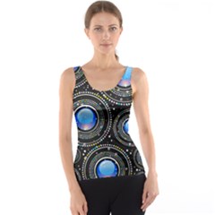 Abstract Glossy Blue Tank Top