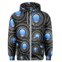 Abstract Glossy Blue Men s Zipper Hoodie