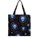 Abstract Glossy Blue Zipper Grocery Tote Bag View1