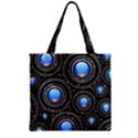 Abstract Glossy Blue Zipper Grocery Tote Bag View2