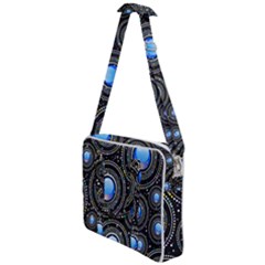 Abstract Glossy Blue Cross Body Office Bag