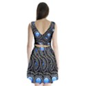 Abstract Glossy Blue Split Back Mini Dress  View2