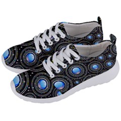 Abstract Glossy Blue Men s Lightweight Sports Shoes