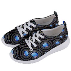 Abstract Glossy Blue Women s Lightweight Sports Shoes