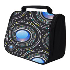 Abstract Glossy Blue Full Print Travel Pouch (small)