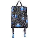 Abstract Glossy Blue Buckle Everyday Backpack View3