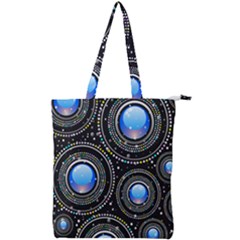 Abstract Glossy Blue Double Zip Up Tote Bag