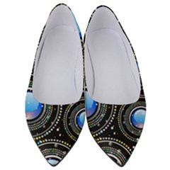 Abstract Glossy Blue Women s Low Heels