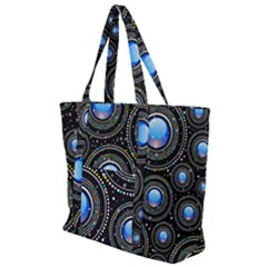 Abstract Glossy Blue Zip Up Canvas Bag by HermanTelo