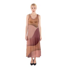 Autumn Copper Gradients Sleeveless Maxi Dress