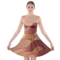 Autumn Copper Gradients Strapless Bra Top Dress by HermanTelo