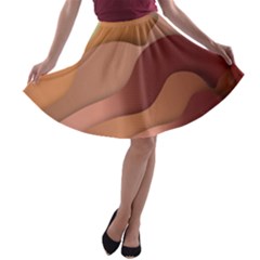 Autumn Copper Gradients A-line Skater Skirt