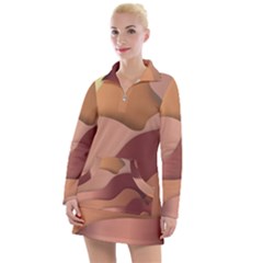 Autumn Copper Gradients Women s Long Sleeve Casual Dress