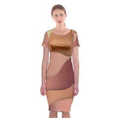 Autumn Copper Gradients Classic Short Sleeve Midi Dress