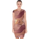 Autumn Copper Gradients Capsleeve Drawstring Dress  View1