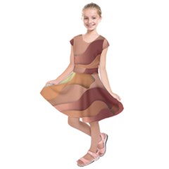 Autumn Copper Gradients Kids  Short Sleeve Dress