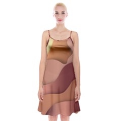 Autumn Copper Gradients Spaghetti Strap Velvet Dress