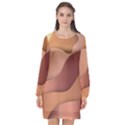 Autumn Copper Gradients Long Sleeve Chiffon Shift Dress  View1